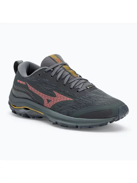 Дамски обувки за бягане Mizuno Wave Rider GTX ebony/ dubarry/ citrus сиво