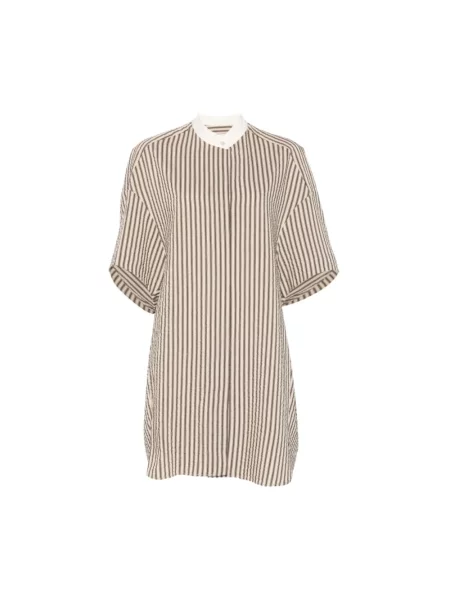 Sukienka koszulowa Alysi w paski beżowa