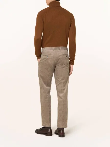 Paul Oblekové Kalhoty Slim Fit Z Manšestru schlamm uni