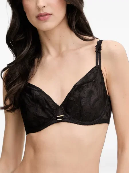 Sutien Chantelle cu model floral plasă negru