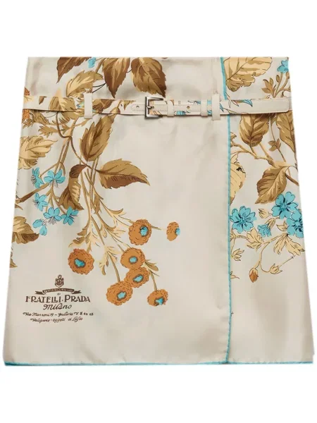 Fustă Prada de mătase cu model floral cu imagine