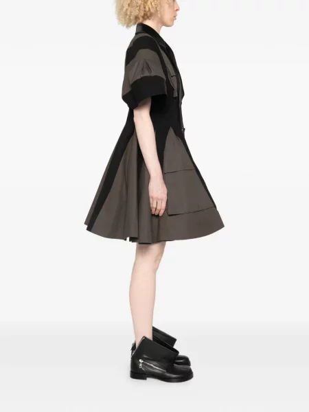 Rochie mini Sacai cu două rânduri de nasturi negru