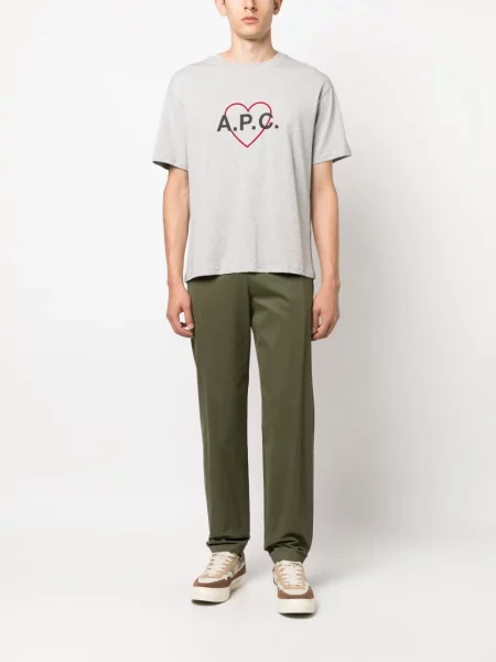 Marškinėliai A.p.c. su širdelėmis pilka