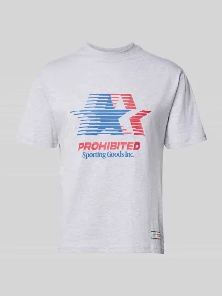 T-shirt z nadrukiem z logo i okrągłym dekoltem Prohibited