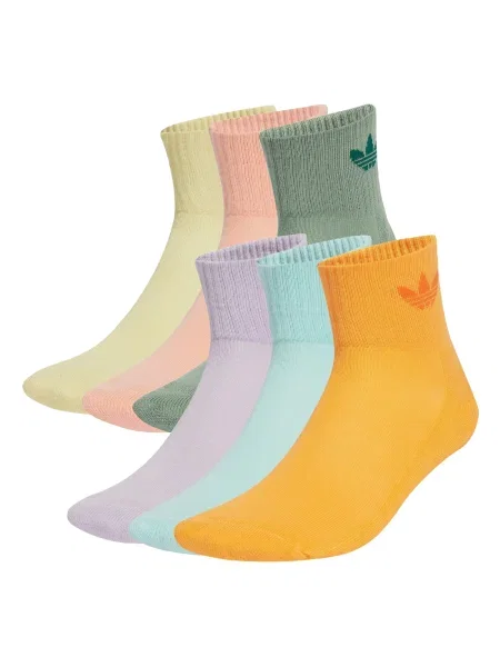 ADIDAS ORIGINALS Șosete Mid Ankle 6 Pairs deschis / galben deschis / verde stuf / mov lavandă / portocaliu caisă albastru