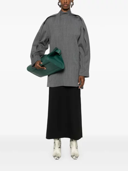 Vlněná halenka Jil Sander šedá