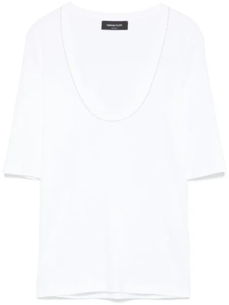 Top Fabiana Filippi z koralikami biały