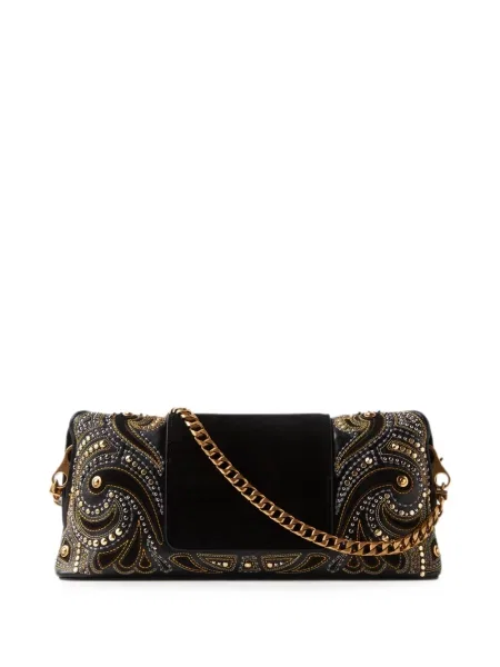 Geantă plic Versace din piele de căprioară negru