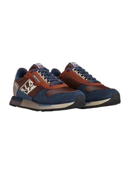 Sneakersy Napapijri zamszowe wiązane brązowe