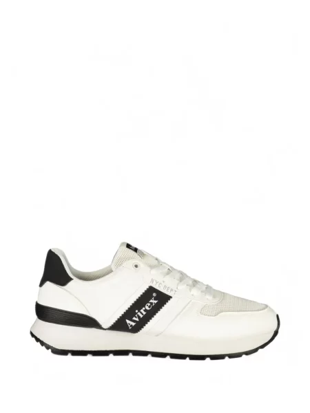 Sneakerși Avirex cu imagine plasă alb