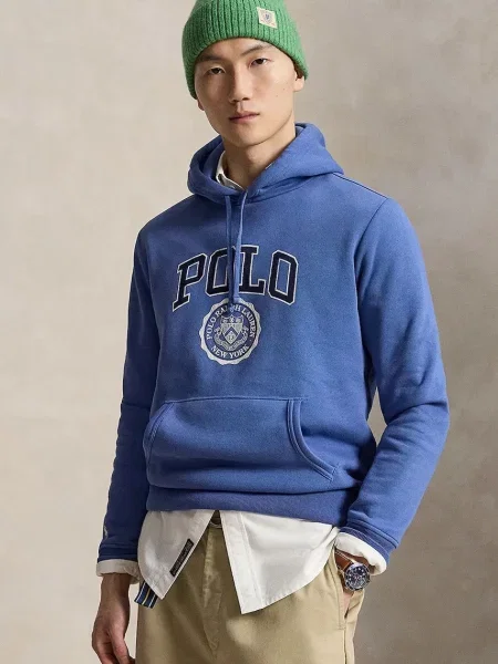 Polo Ralph Lauren hanorac cu glugă pentru bărbați cu albastru