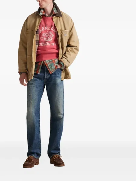 Dlouhá pruhovaná s límcem kšiltovka Polo Ralph Lauren modrá