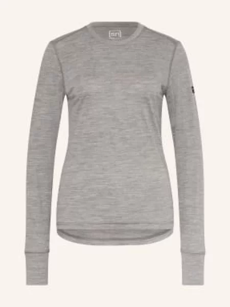 Super.Natural Koszulka Z Długim Rękawem Sierra Z Wełną Merynosową grau szara