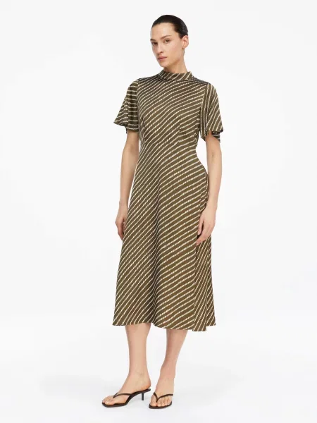 COMMA Rochie oliv alb