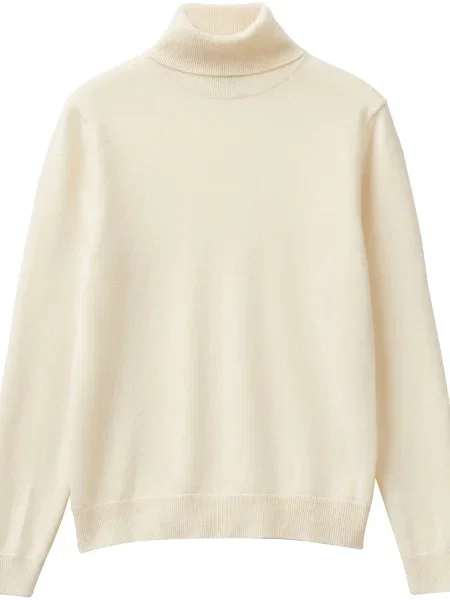 United Colors Of Benetton Bluză cu gât Bej alb