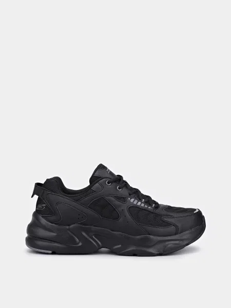 Кожаные повседневные кроссовки Skechers черные