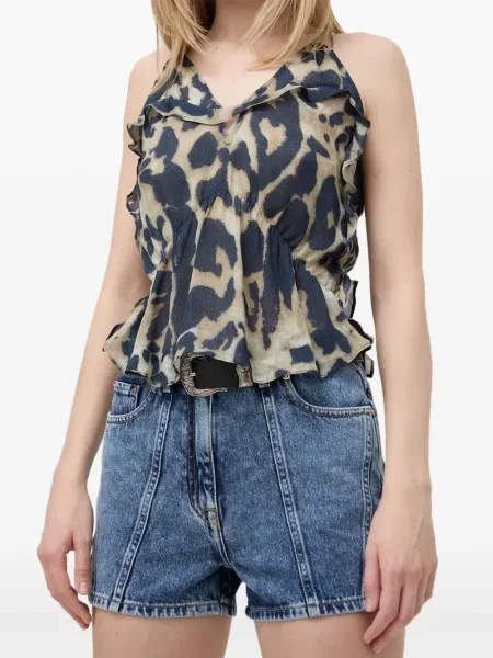 Pantaloni scurți din denim Iro albastru