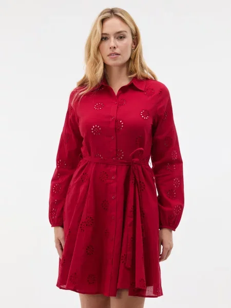 Rochie maxi Orsay cu mâneci lungi alb