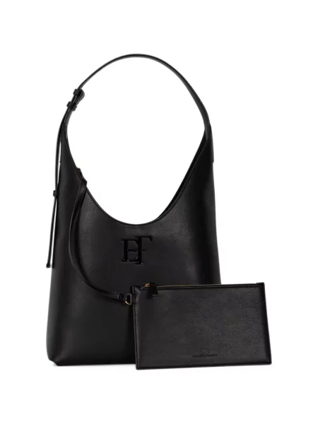Шопинг чанта Elisabetta Franchi с автограф черно