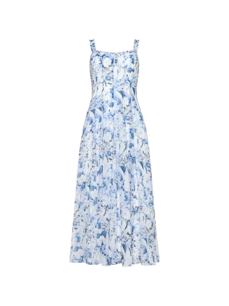 Rochie Cinq A Sept cu model floral cu imagine albastru