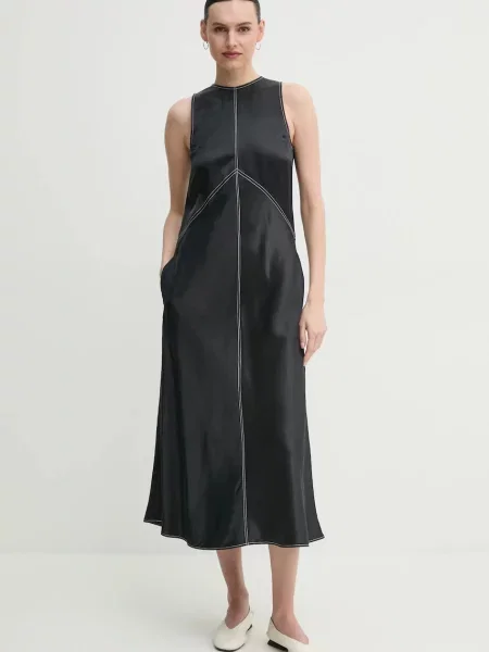 Day Birger et Mikkelsen rochie din amestec de in Aurora maxi evazati negru