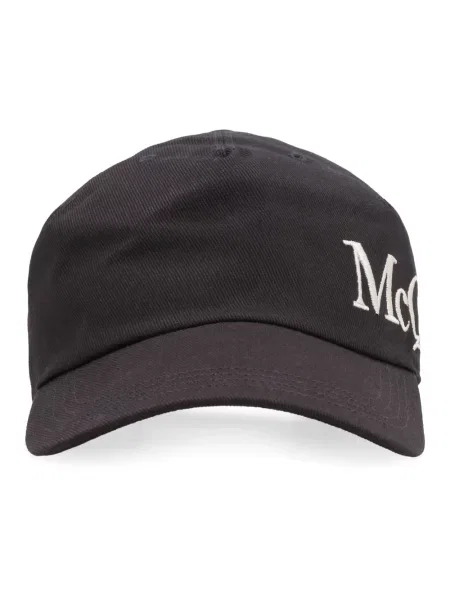Czapka z daszkiem Alexander Mcqueen z logo czarna