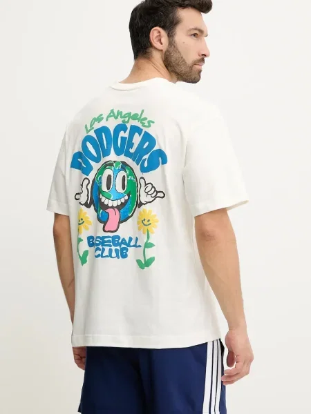 Tričko 47 brand MLB Los Angeles Dodgers s potiskem béžová