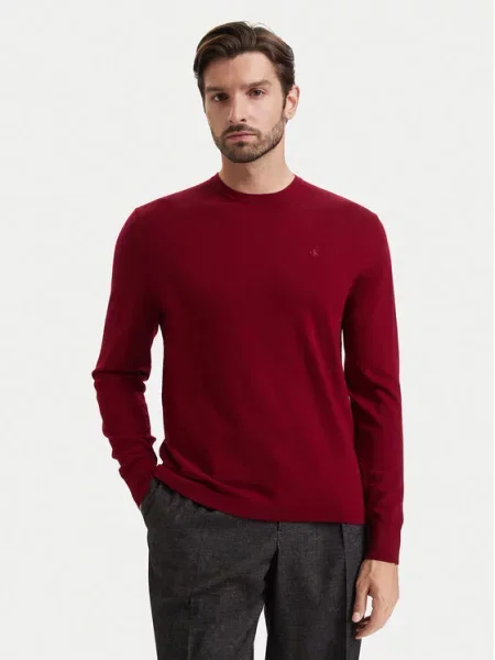 Calvin Klein Пуловер Тъмночервен