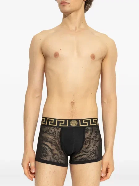 Boxeri Versace din dantelă negru