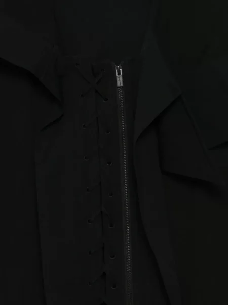 Płaszcz Yohji Yamamoto sznurowany koronkowy czarny