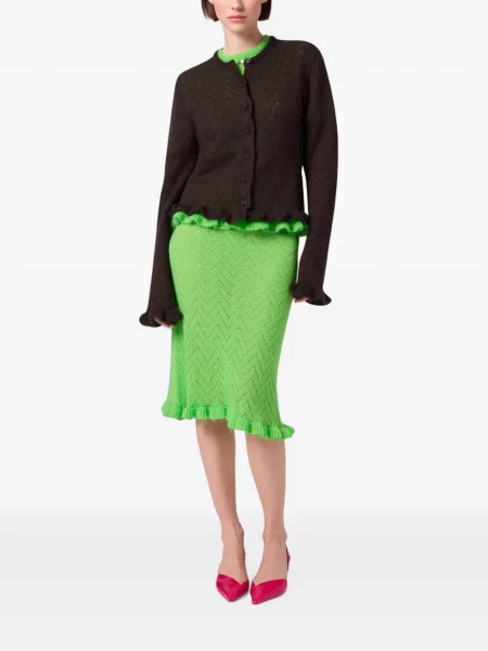 Fustă midi Msgm tricotate verde
