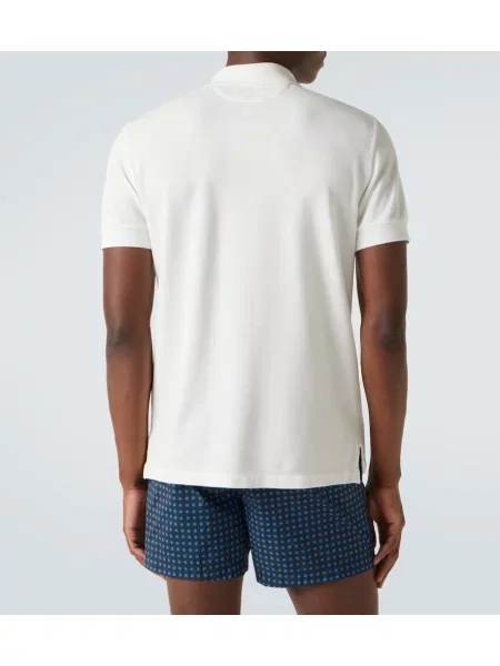 Polo Tom Ford din jerseu alb