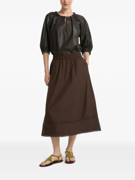 Top Yves Salomon din piele maro