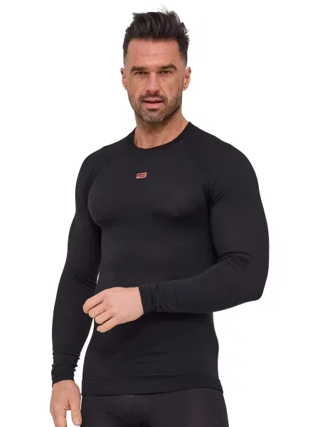 Koszulka z długim rękawem wełniana Brubeck ACTIVE MERINO czarna