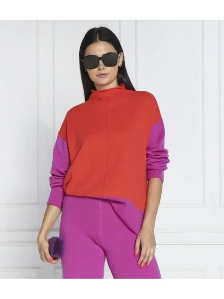 Liviana Conti Pulover | Relaxed fit cu adaos de cașmir roșu