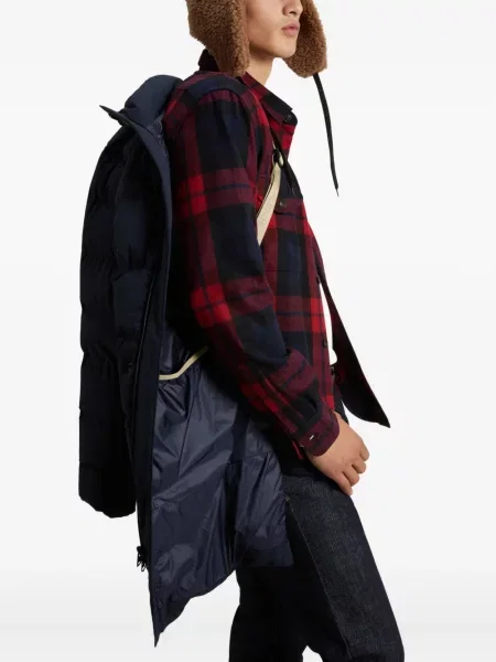 Palton Woolrich cu glugă albastru