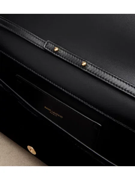 Geantă plic Saint Laurent de catifea negru