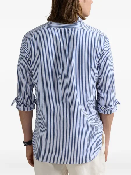 Ленена карирана риза Polo Ralph Lauren бродирана синьо