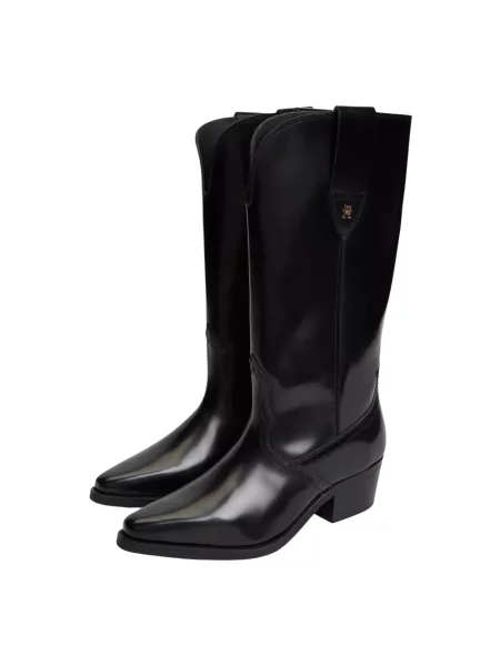 Botki Tommy Hilfiger skórzane czarne