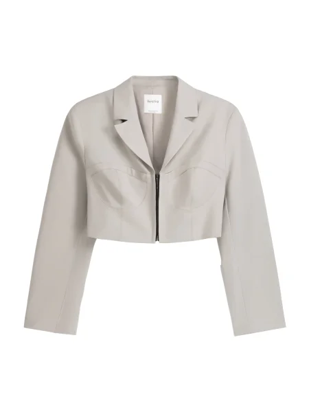 Bershka Blazer svetlo siva