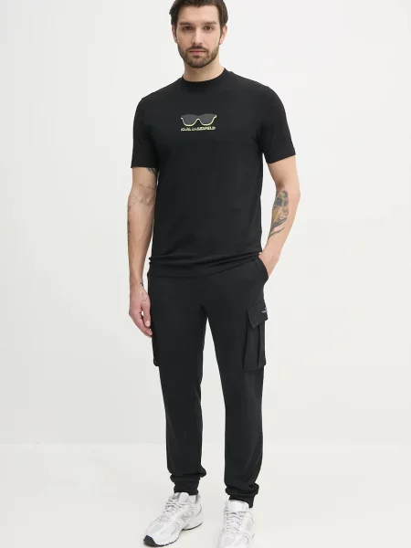 Karl Lagerfeld t-shirt z nadrukiem czarny