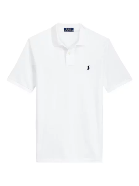Πλεκτή μακρύς φόρεμα σε στυλ πουκάμισου Polo Ralph Lauren με halter λαιμόκοψη λευκό