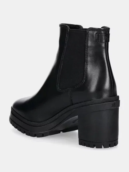 Kožené kotníkové boty Lauren Ralph Lauren Cailie na černá