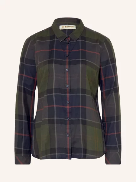 Barbour Košile Bredon khaki tmavě modrá červená