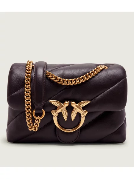 Pinko De piele geantă pe umăr Love Puff Mini violet