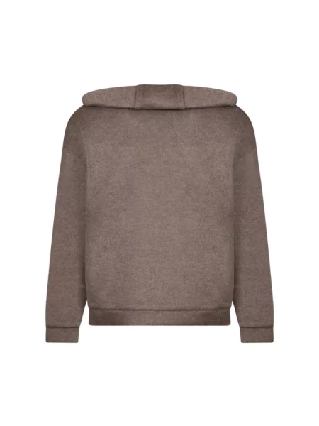 Bluza z kapturem Weekend Max Mara z kapturem z dżerseju brązowa