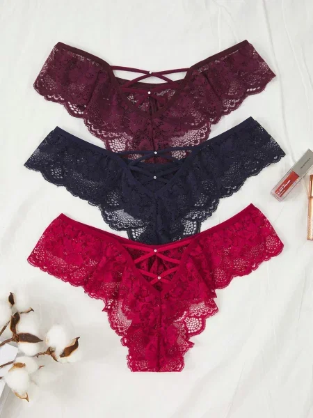 Trendyol Tanga bleumarin / ciclam / cranberry roșu
