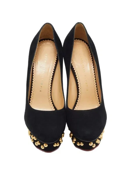 Platform talpú szegecses körömcipő Charlotte Olympia fekete