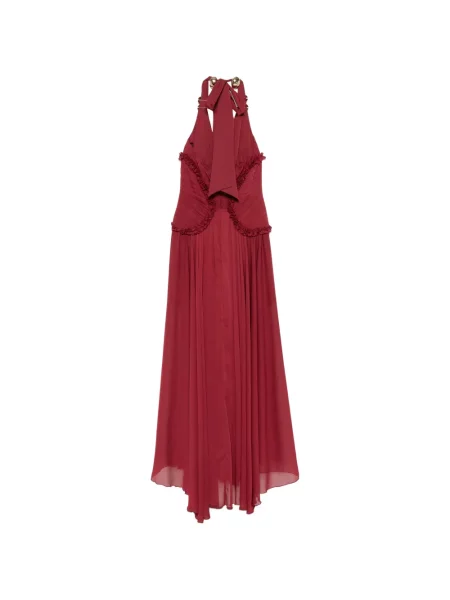 Rochie maxi Babylone Paris cu volane roșu
