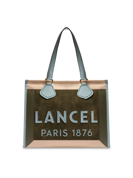Shopperka Lancel skórzana zielona